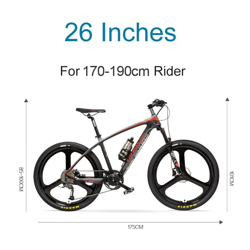 S600 26'' Electric Bike Carbon Fiber Frame 400W Mountain Bike, Torque Sensor System, Oil and Gas Lockable Suspension Fork