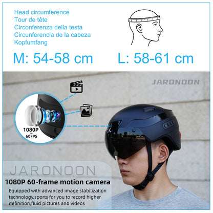 Усовершенствованный смарт-шлем для звонков по Bluetooth со встроенной камерой с разрешением 1080P HD, съемным козырьком, задним фонарем с указателем поворота