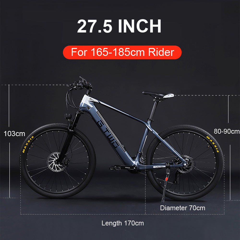 G2CB 27.5 Inch Electric Carbon Fiber Bike, adpopt 350W / 500W Motor, Air Shock Absorber Front Fork, 27 Speed Mountain Bicycle