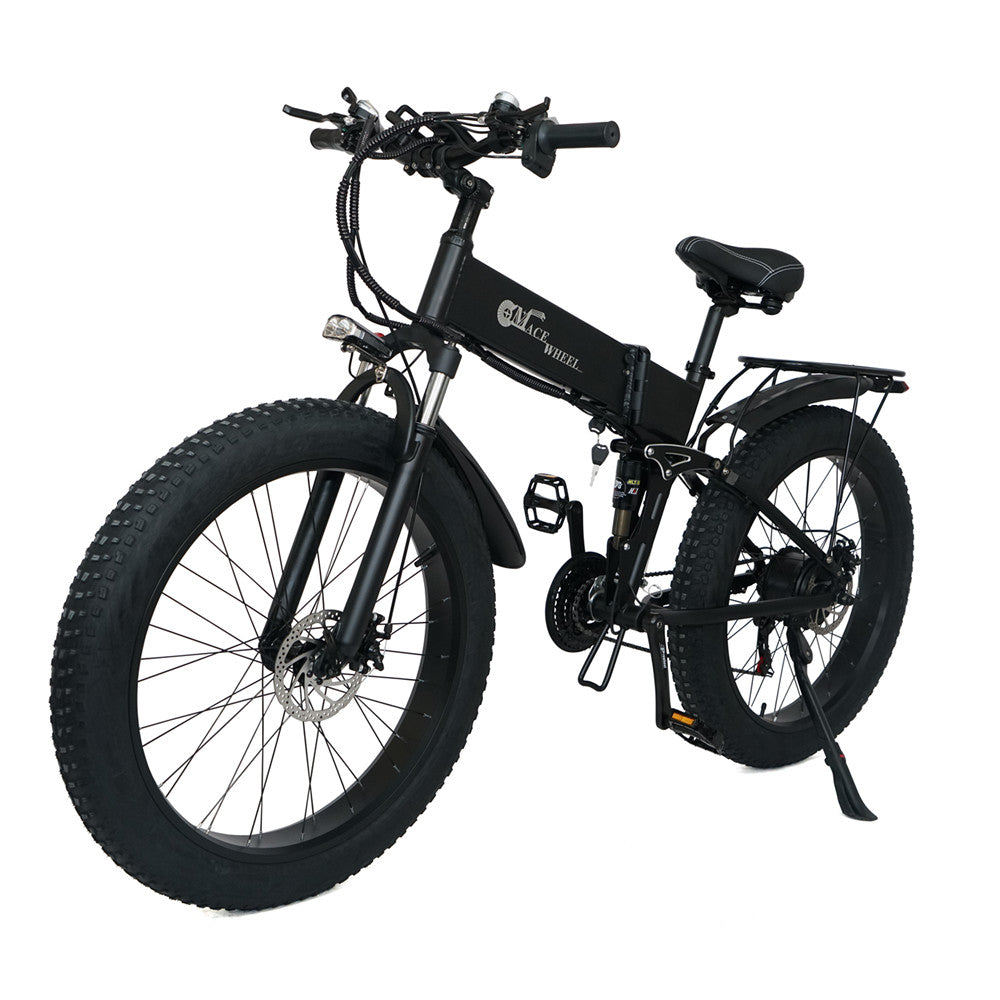 X26 Adult Folding Electric Bike 26 inch Fat Tire Mountain Bike 750W 48V 10Ah Battery Ebike Snow Bike for Men